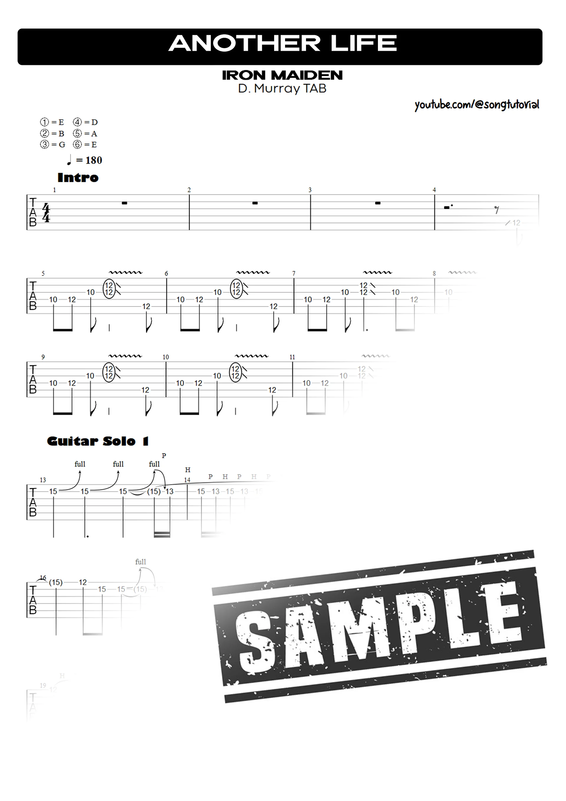 Another Life | PDF Tab + Guitar Pro | Iron Maiden product image (2)
