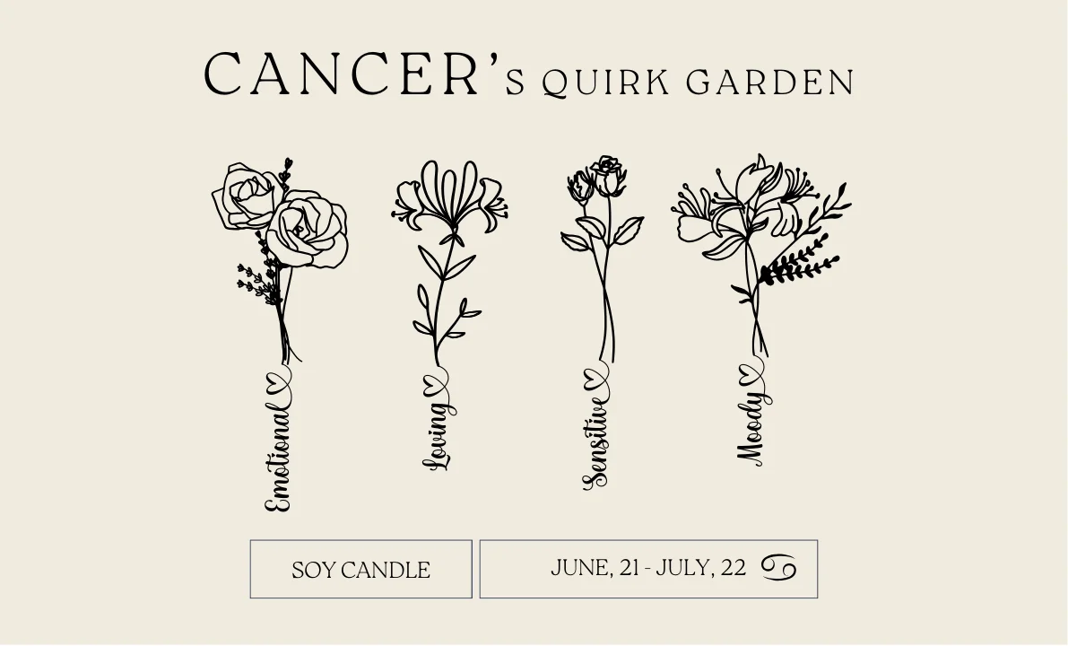 Minimalist Month Flower Cancer Vegan Soy Wax Candle product image (5)