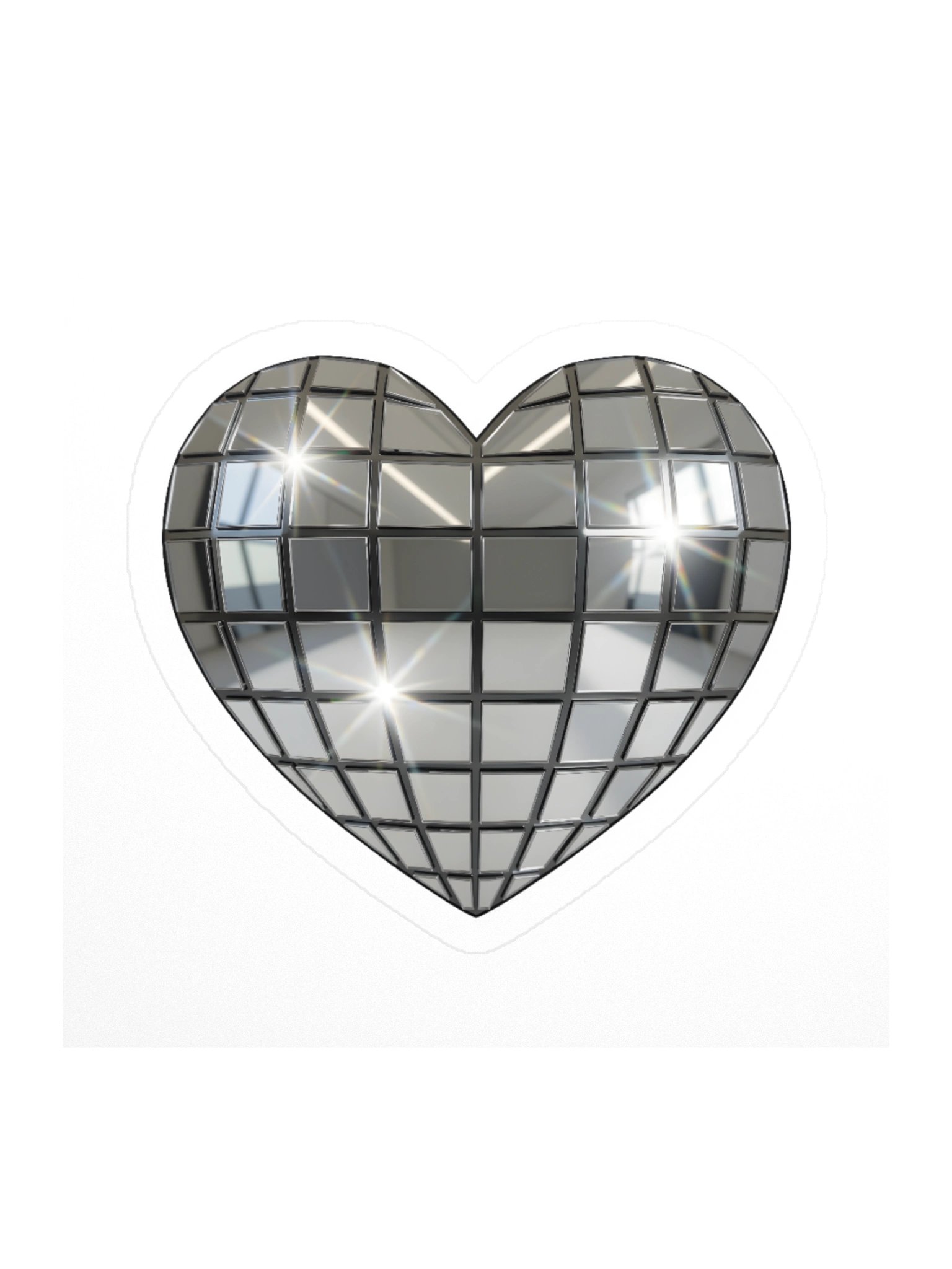 Mirrored Heart Disco Kiss Cut Sticker product image (1)