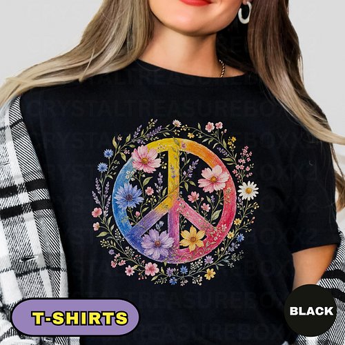 This beautiful Floral Rainbow Christian Cross Shirt features a rustic cross surrounded by delicate wildflowers in soft pastel...