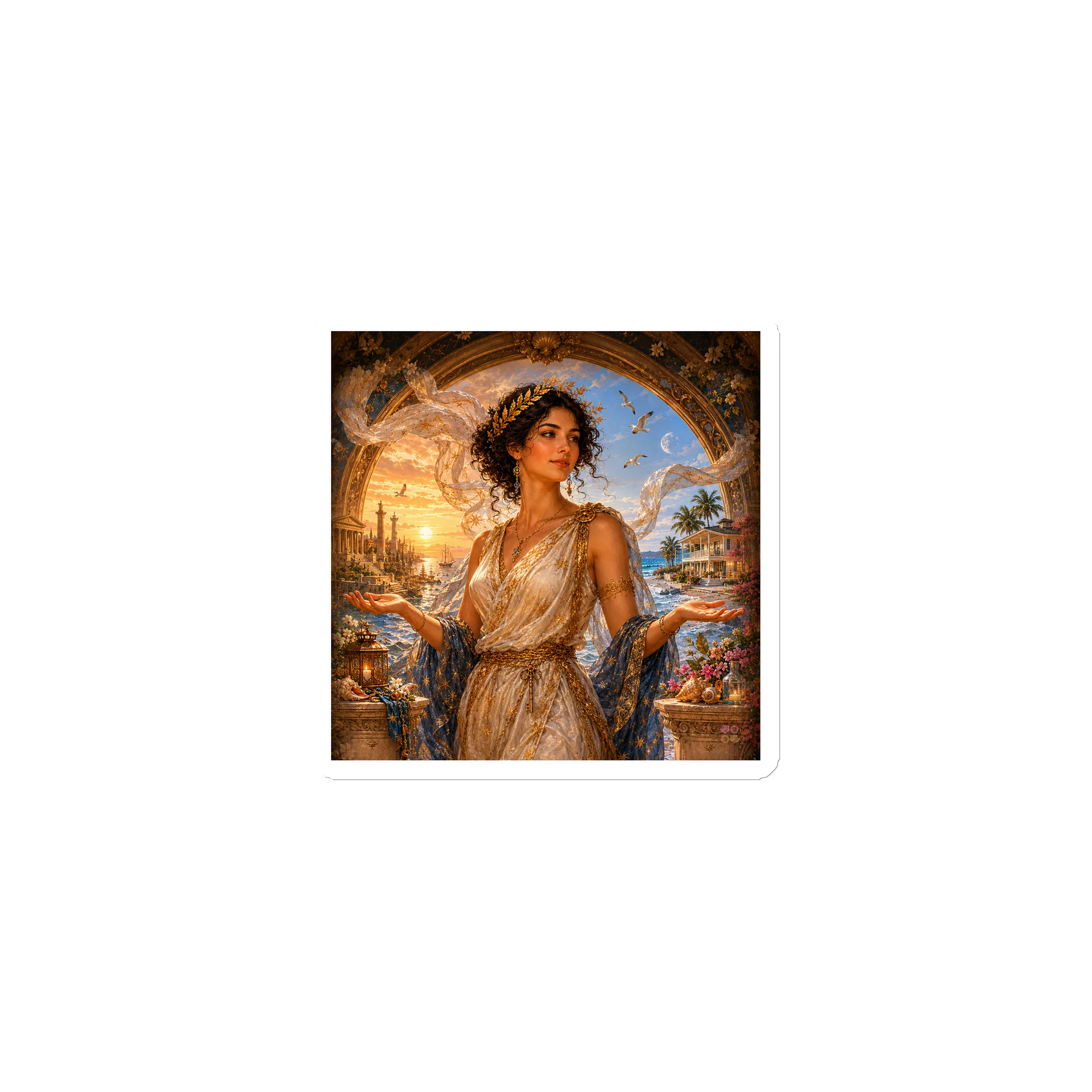 Goddess Fortuna Two Altars Vinyl Magnet product image (1)