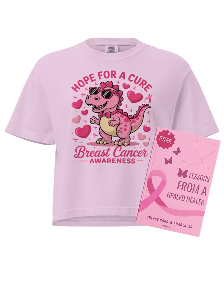 Pink Dinosaur Breast Cancer Support Hope for a Cure Heavyweight Boxy T-Shirt + Free Ebook product image (1)