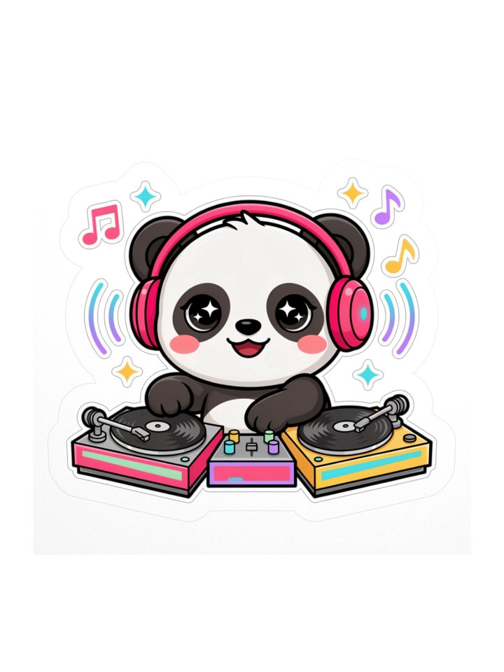 Panda DJ Kiss Cut Sticker product image (2)
