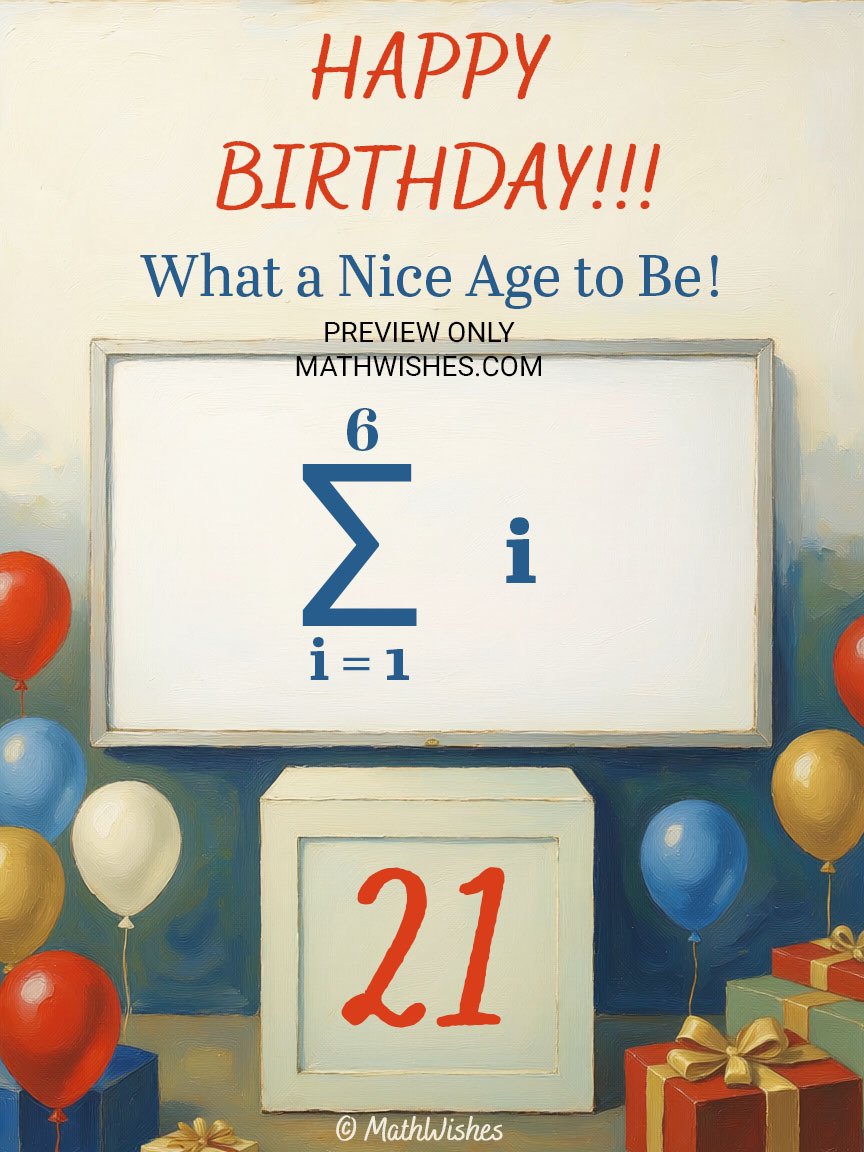 21st Birthday Card - Summation Formula product image (1)