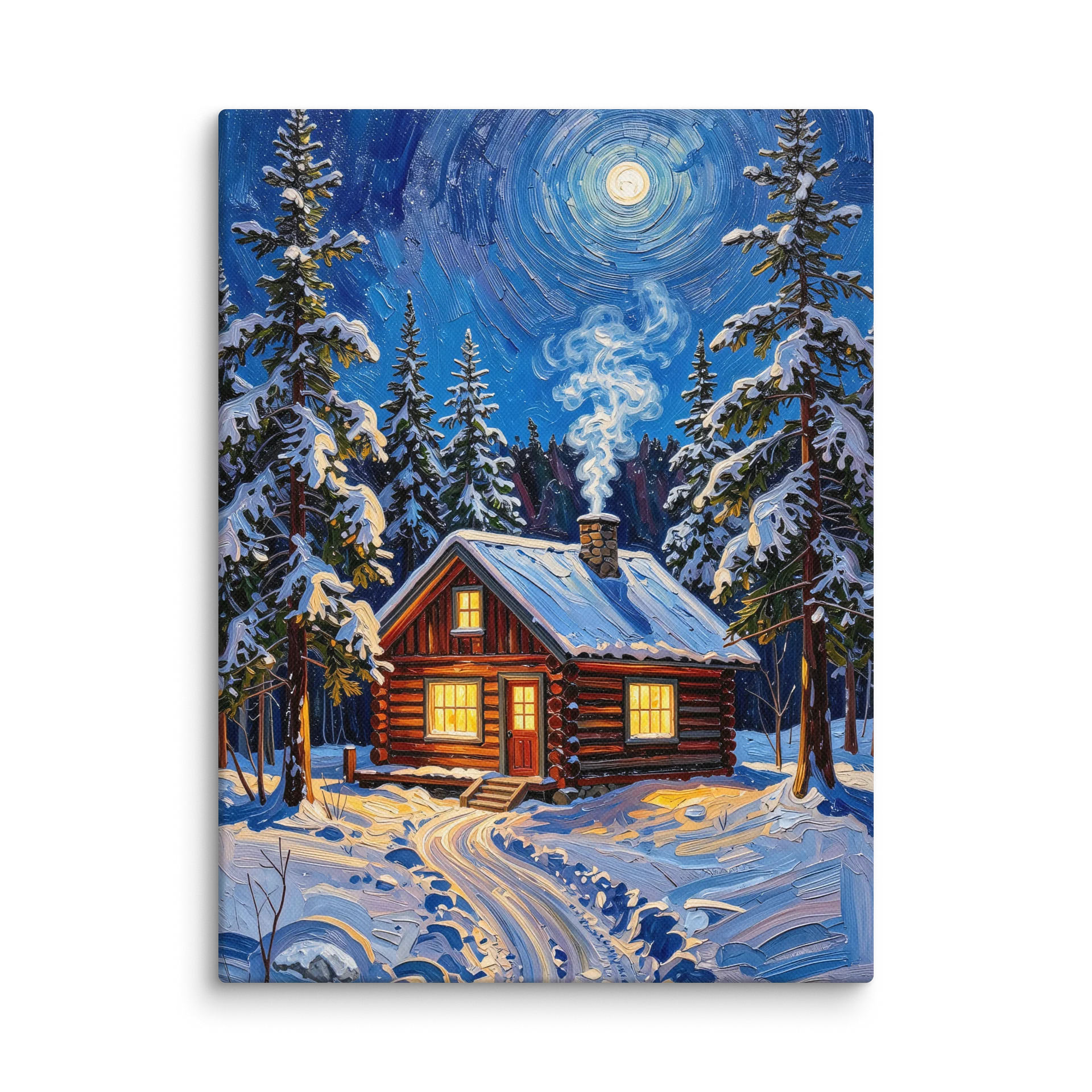 Winter Camp at Night Canvas Print product image (1)