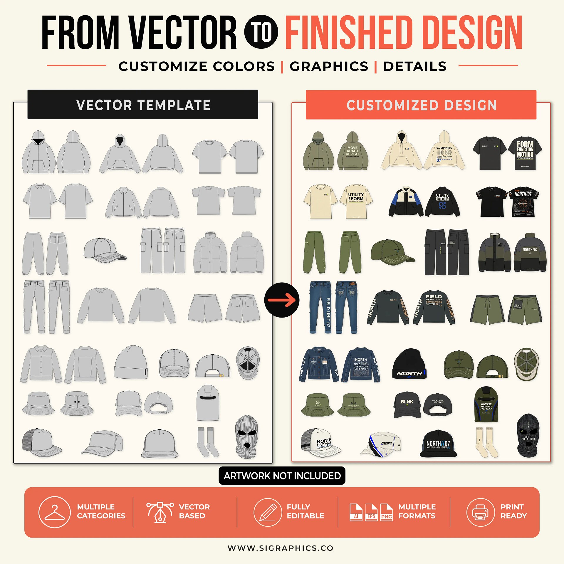 Complete Vector Mockup Library – 800+ Clothing Mockup Templates product image (2)