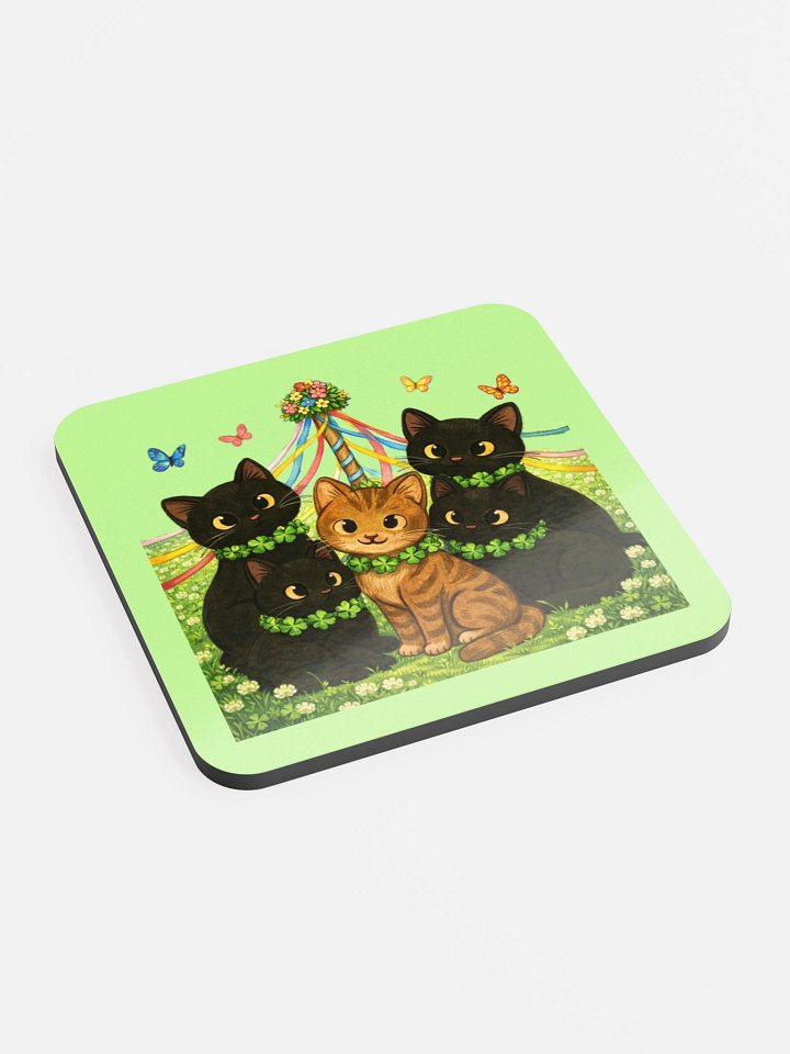 Cat brigade spring Cork Coaster product image (2)