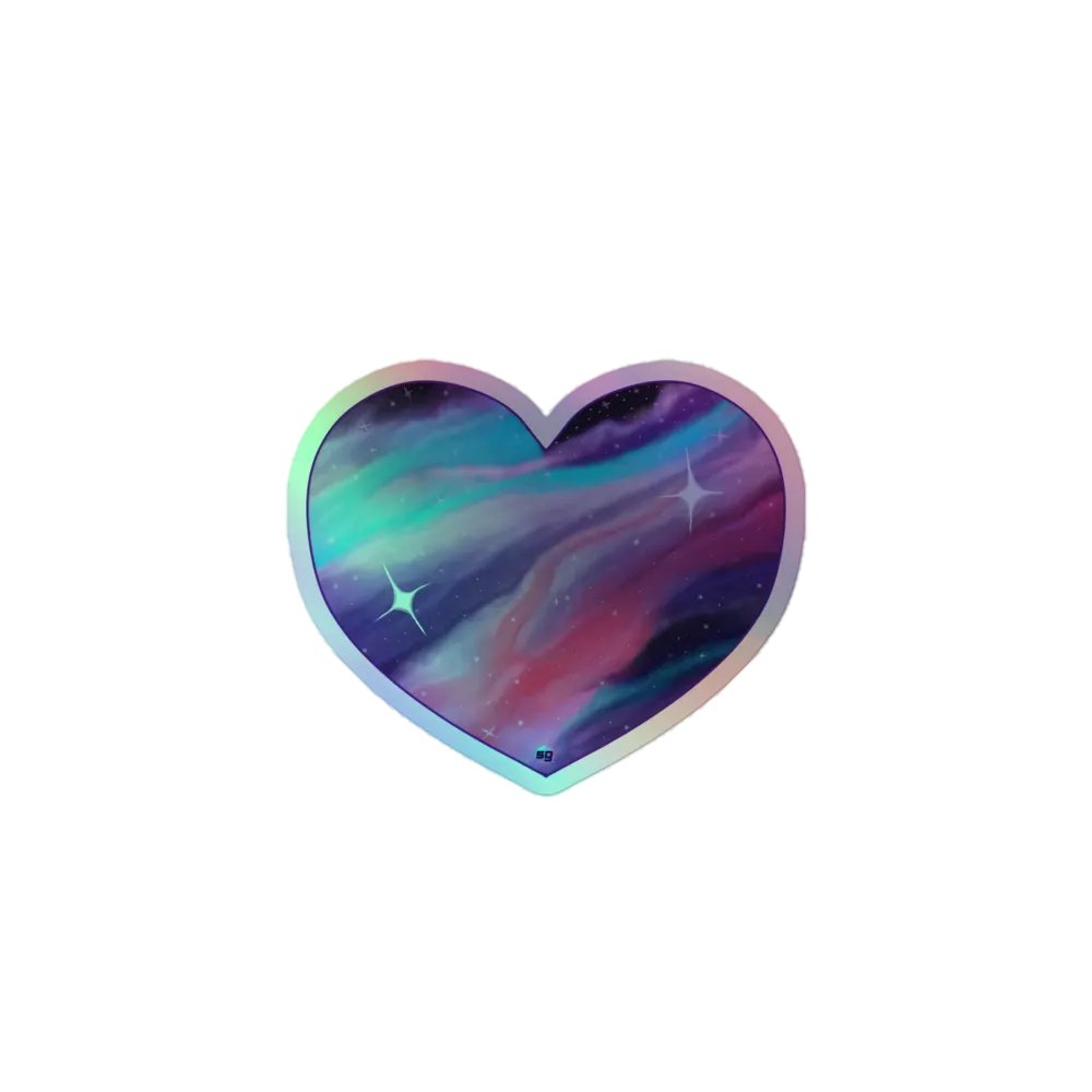 SilverGemini - Holo Galaxy Heart Sticker product image (1)