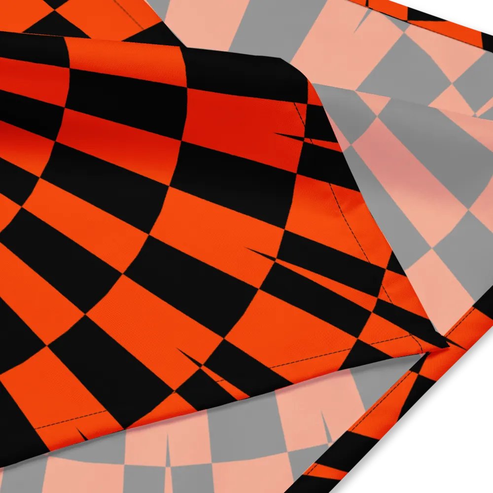 Halloween Twisted Illusion Bandana, Mesmerizing Black Orange Autumn Accessory product image (4)