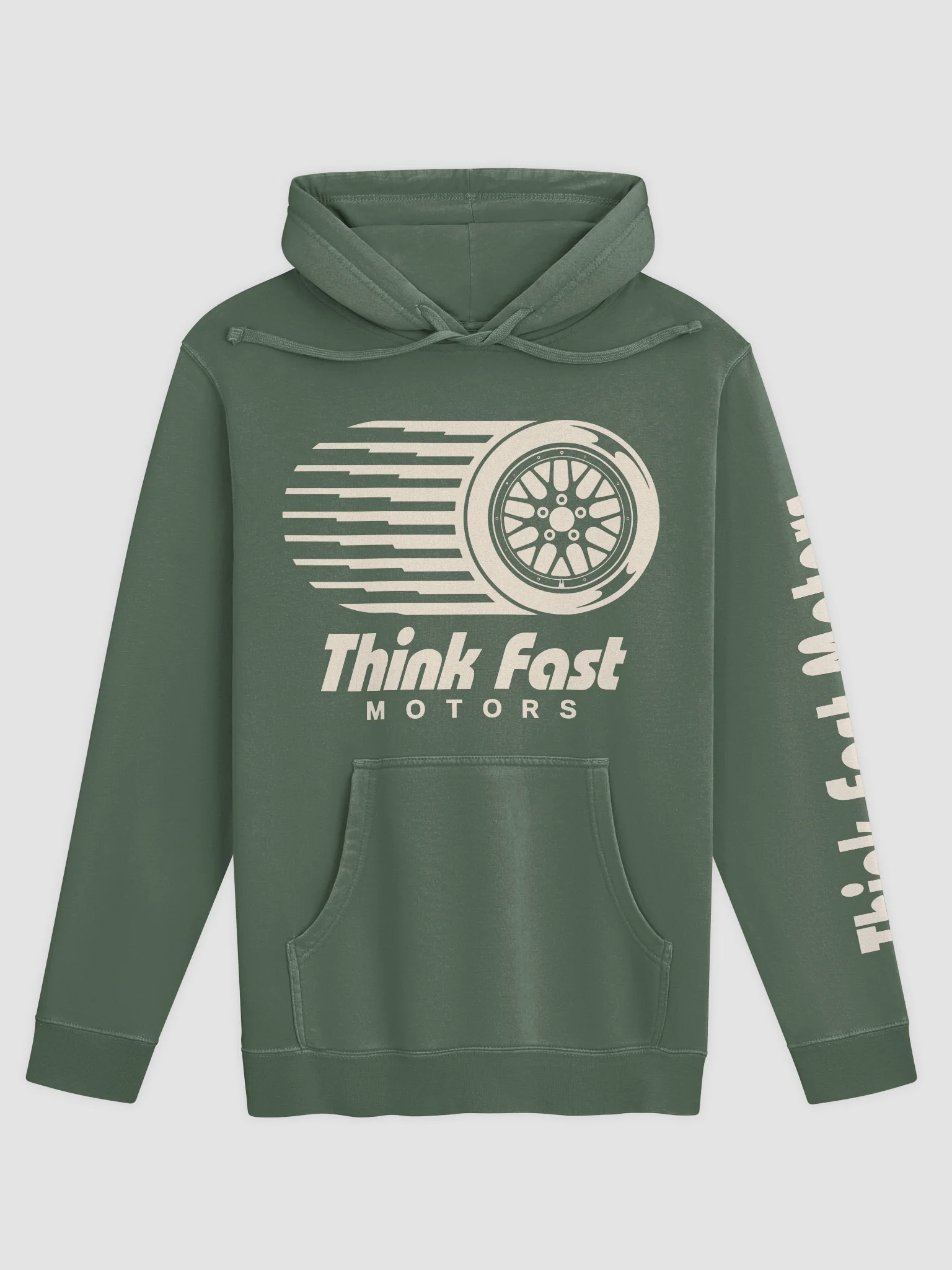 Think Fast Motors Speed Wheel Hoodie - Alpine Green product image (1)