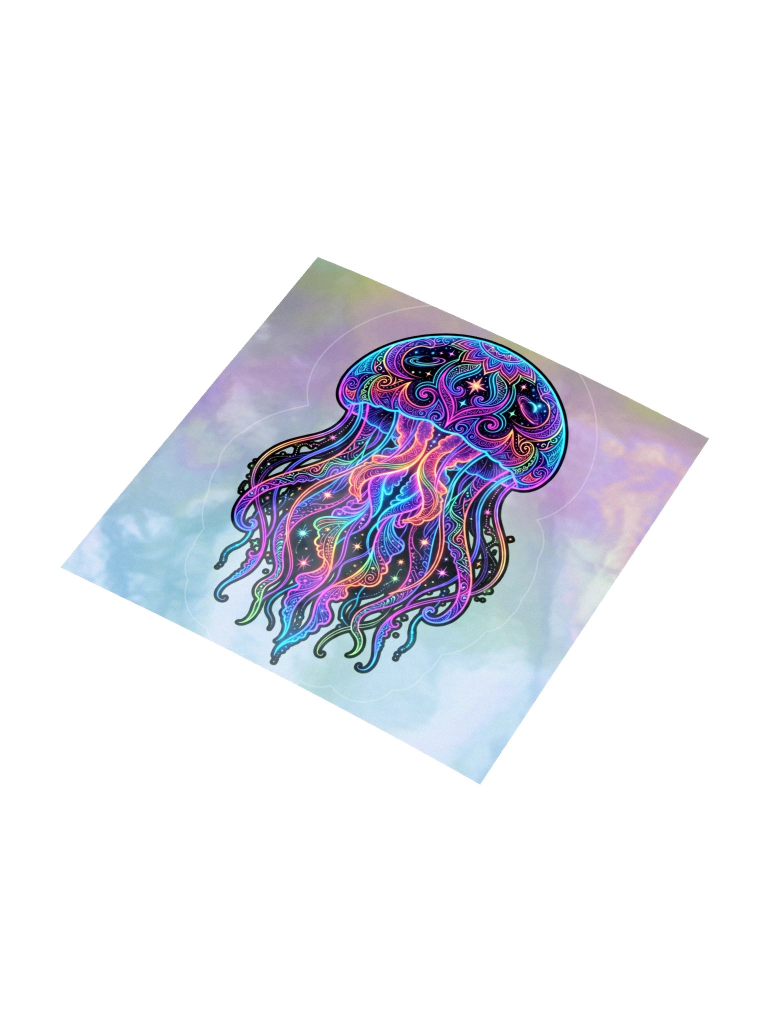 Intricate Neon Jellyfish Sticker product image (4)