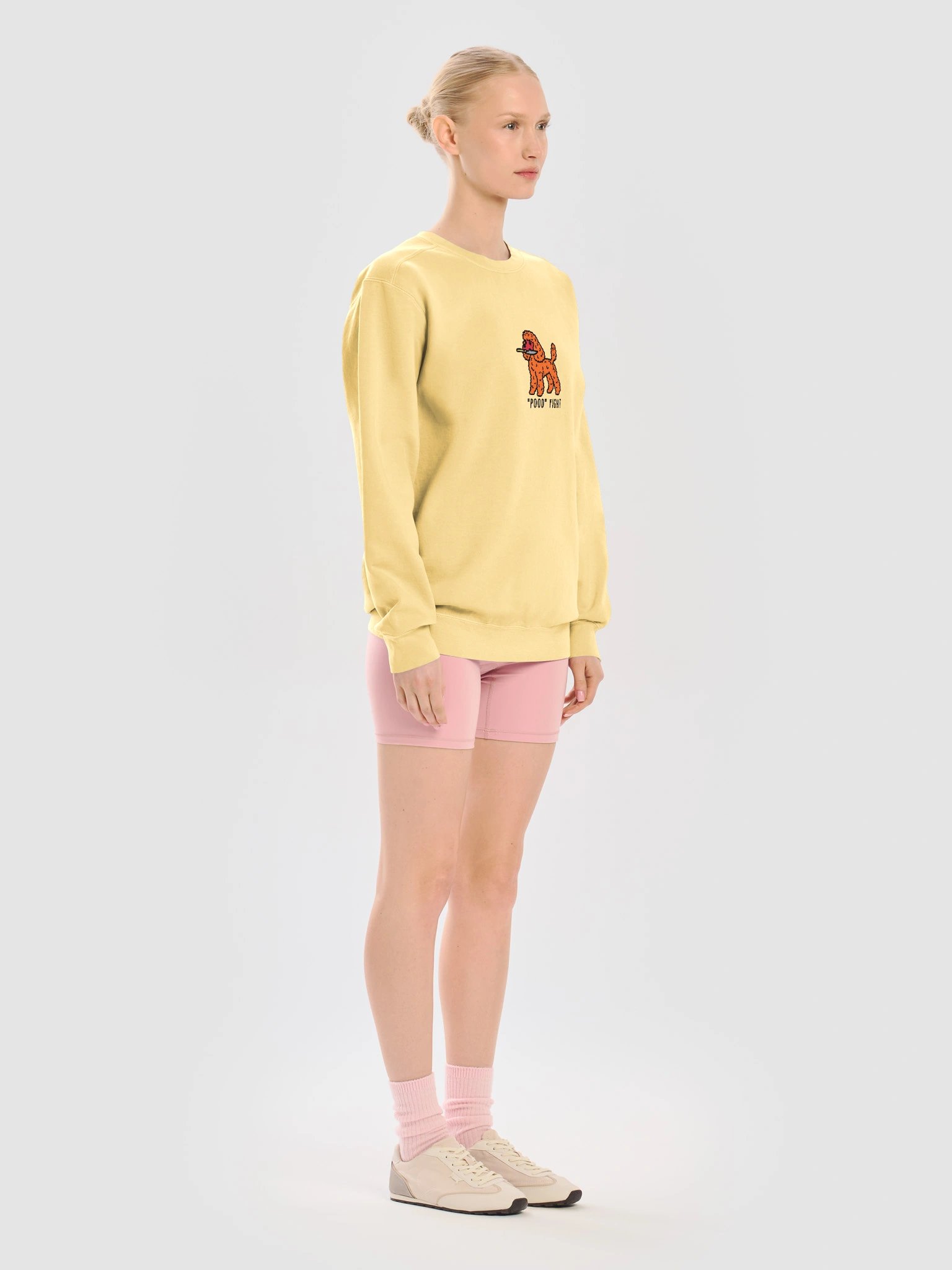 Pood Fight Funny Chibi-Style Embroidered Premium Sweatshirt for Poodle(Red) Owners product image (47)