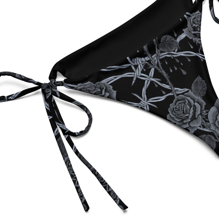 Grayscale Barbed Wire & Roses String Bikini Bottoms product image (2)