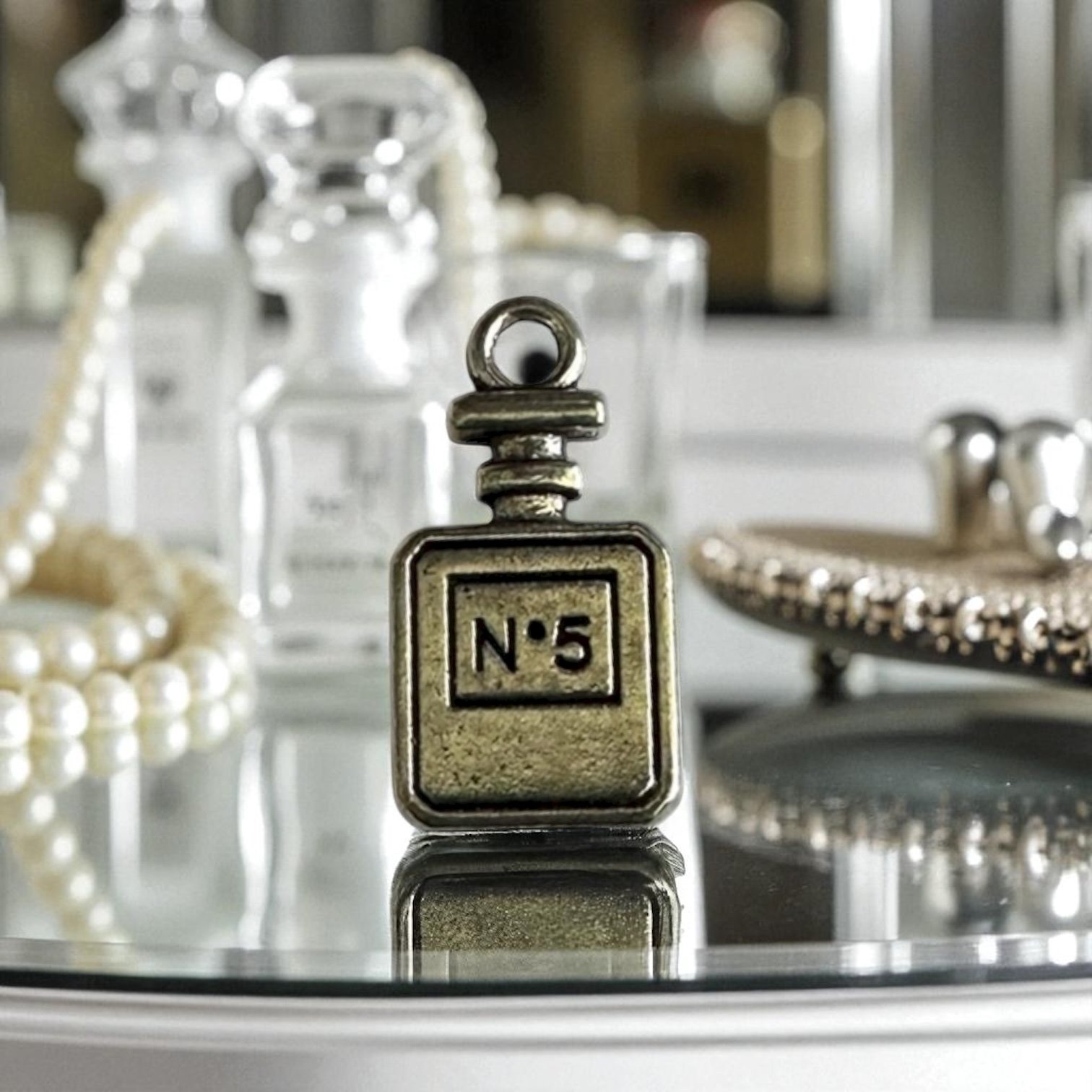 Lux Perfume Bottle 5 Silver Whinny Winners Braid and Bridle Charms for Horses | Little Shop of Ponies product image (1)