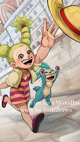 I had the pleasure of working with @larawoodhullvo to design a print of her character, Chimney from One Piece!! If you see he...