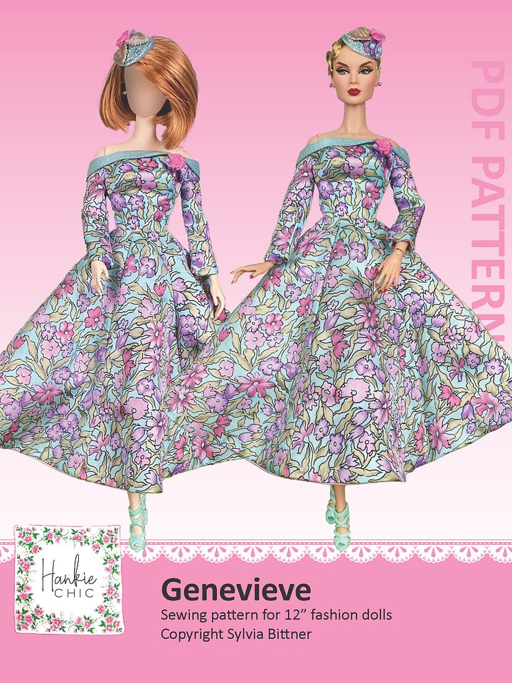 Genevieve sewing pattern for 12" fashion dolls product image (1)