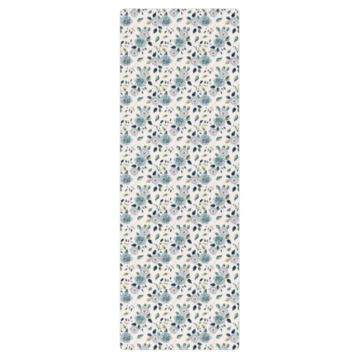 Blue Floral Pattern Yoga Mat product image (2)