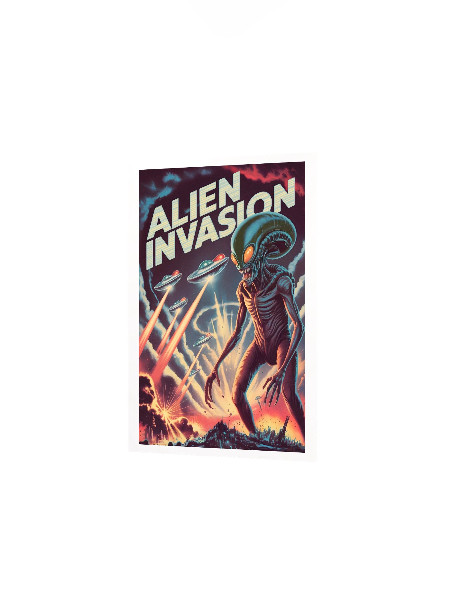Alien Invasion Poster – Retro Sci-Fi Extraterrestrial Wall Art product image (3)