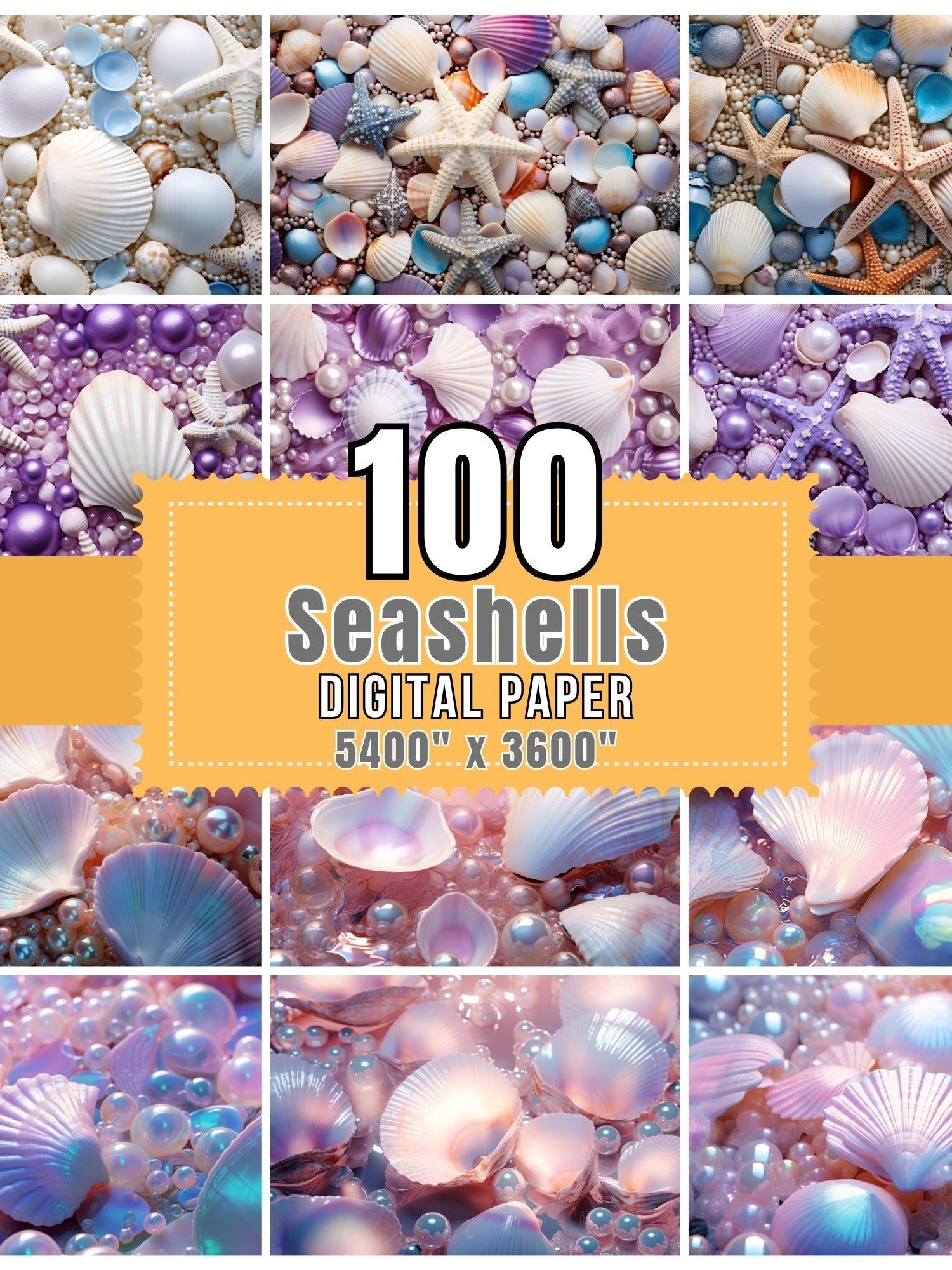 100 Seashell Digital Paper product image (3)