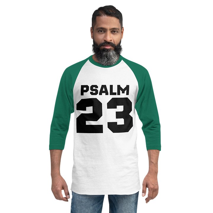 Psalm 23 Shadow Black ¾ Sleeve Raglan Tee product image (10)