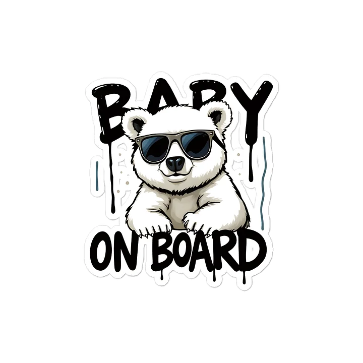 Cool Polar Bear Urban Style Baby On Board Car Decal - 5x5 Premium Vinyl Sticker - Streetwear Inspire Polar Bear with Sunglasses Graphic for Cars and Jeeps product image (1)