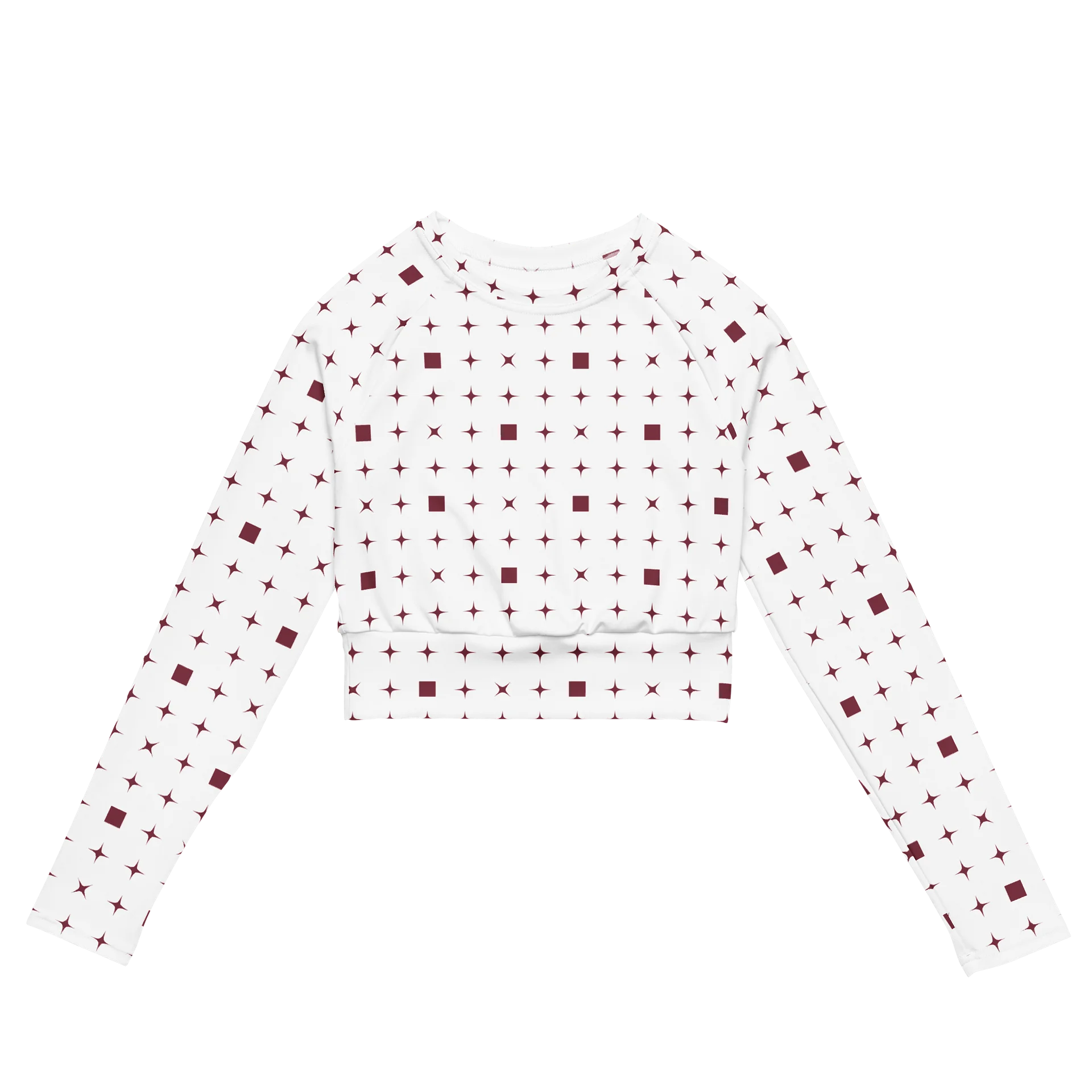 Glitch Grid Long Sleeve Crop Top product image (3)