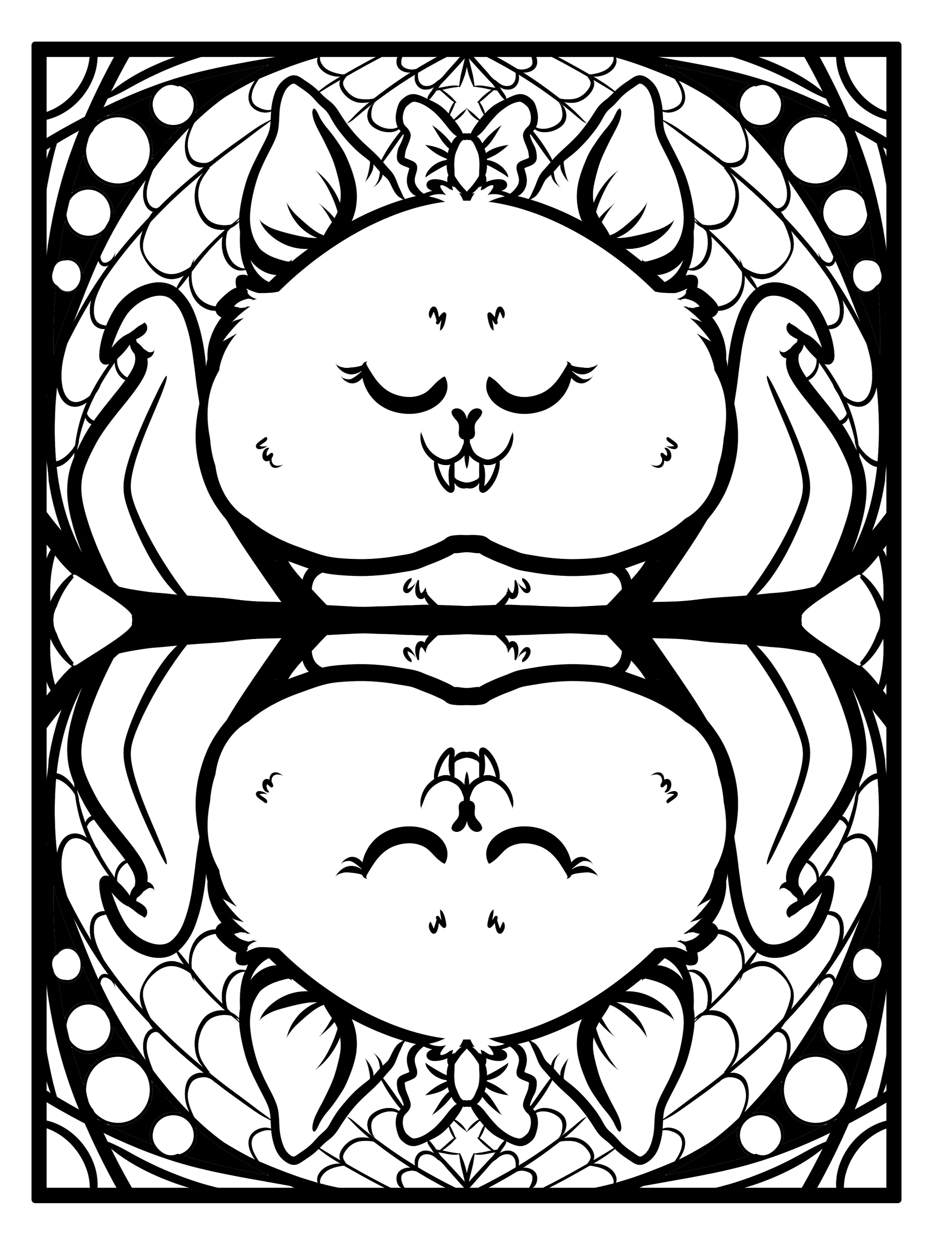 Cute Cartoon Bats - Halloween - Coloring Pages product image (3)