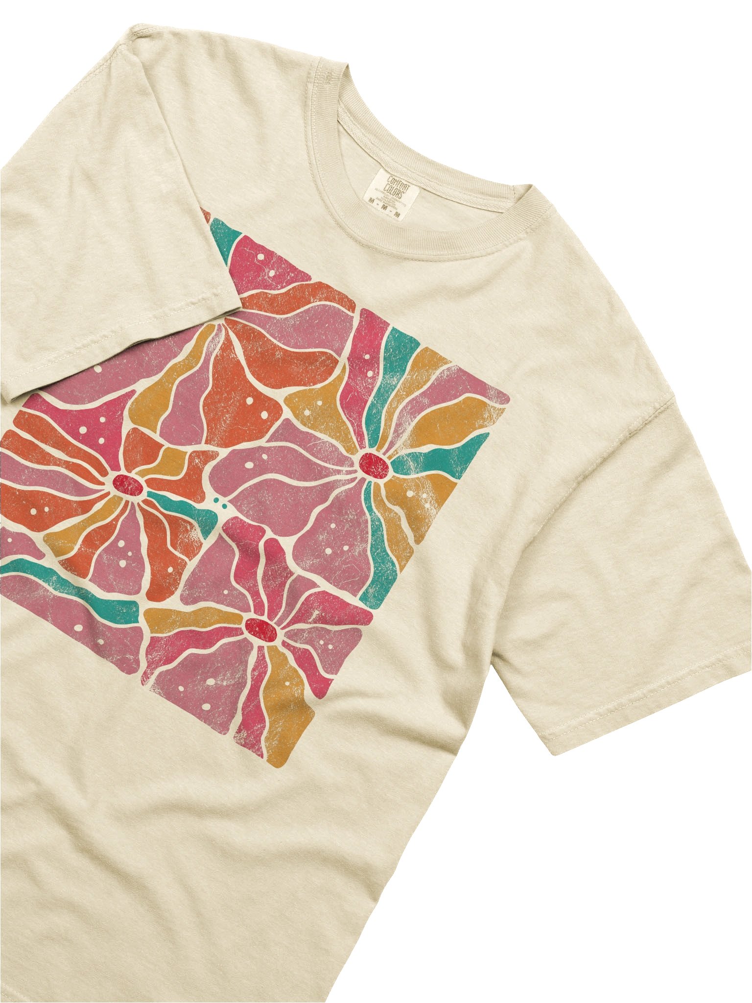 Retro Abstract Flower Shirt – Bold Boho Floral Pattern Aesthetic Tee product image (5)