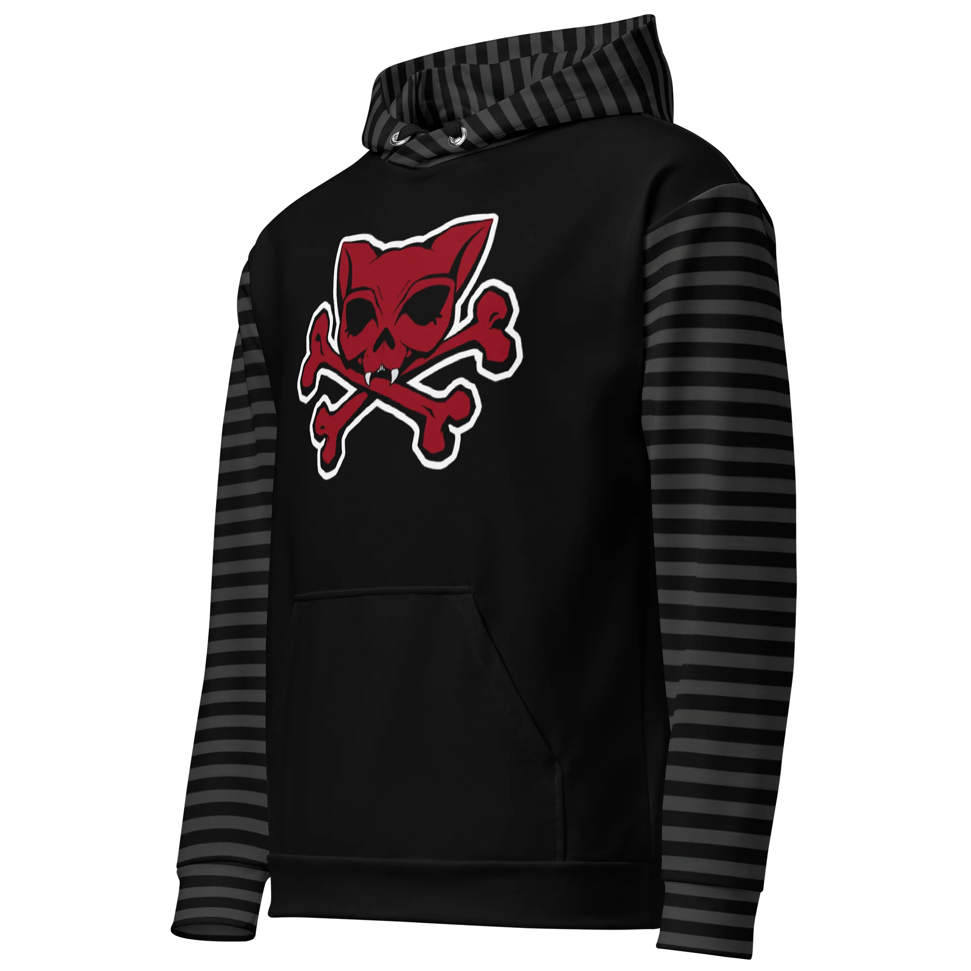 Red Kat Skull Blaque Stripped Political Hoodie product image (2)