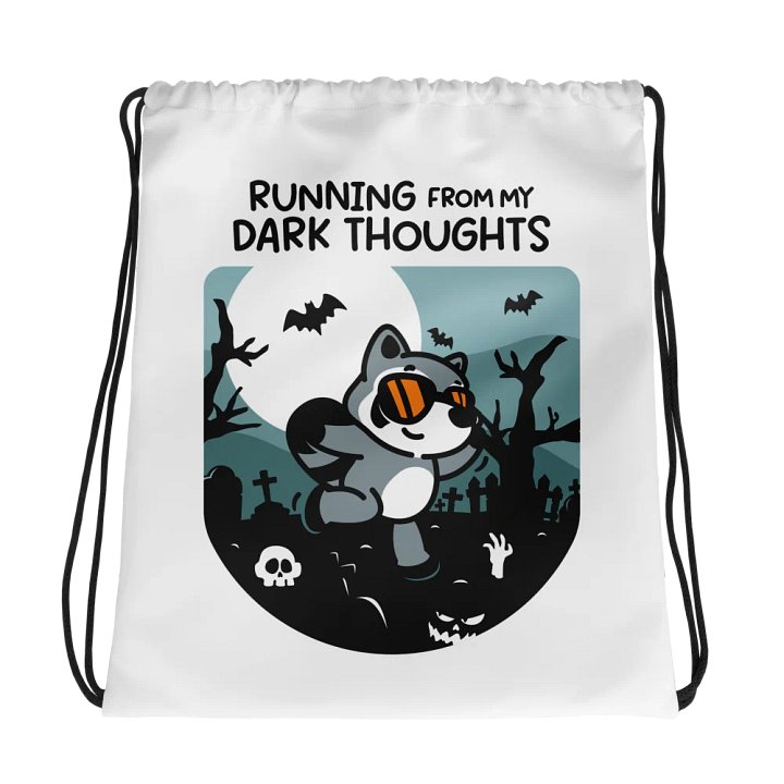 Running From My Dark Thoughts Drawstring Bag product image (1)