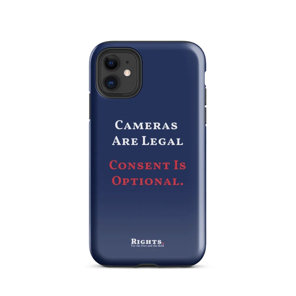 Cameras Are Legal Consent Is Optional. iPhone® Tough Case in Blue product image (2)