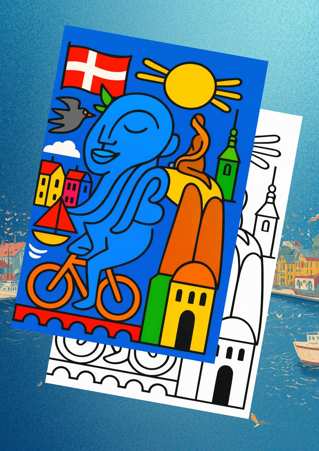 “Discover Denmark” Poster (3) – Scandinavian Wall Art Printable (A4 & US Letter PDF) product image (1)
