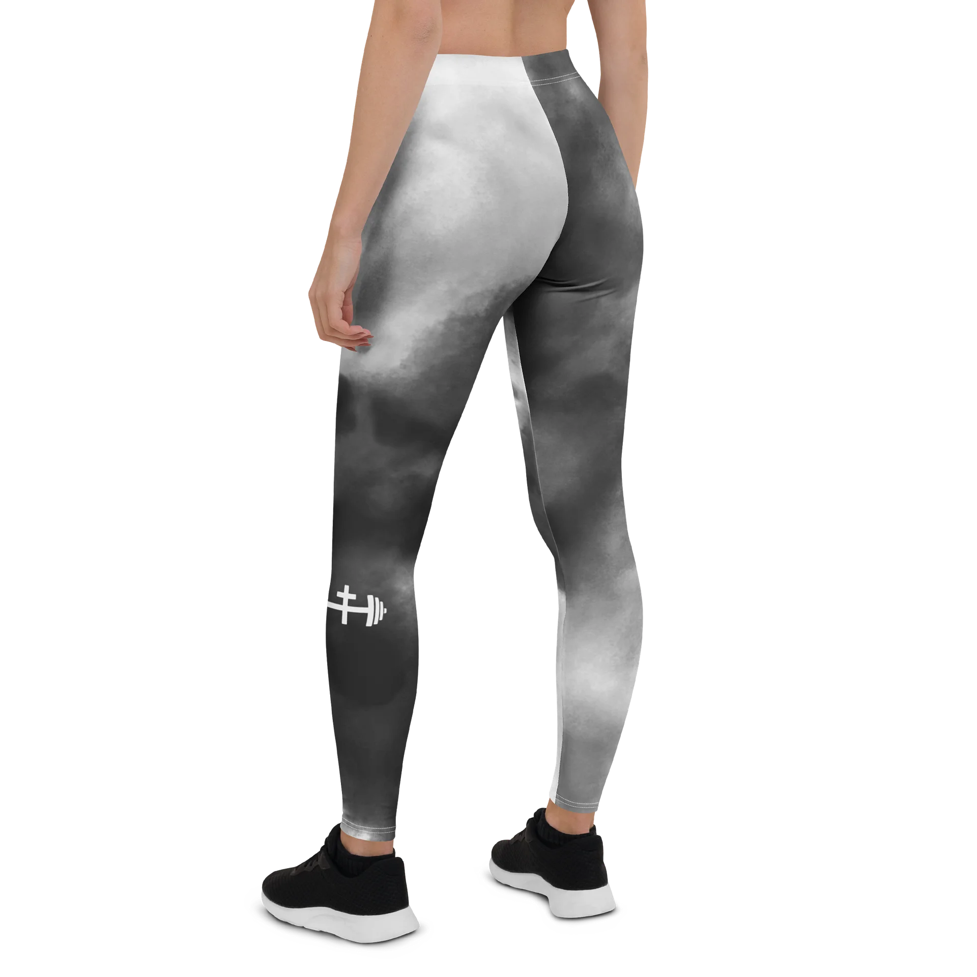 His House Womens Performance Leggings - B&W Tie Dye product image (3)