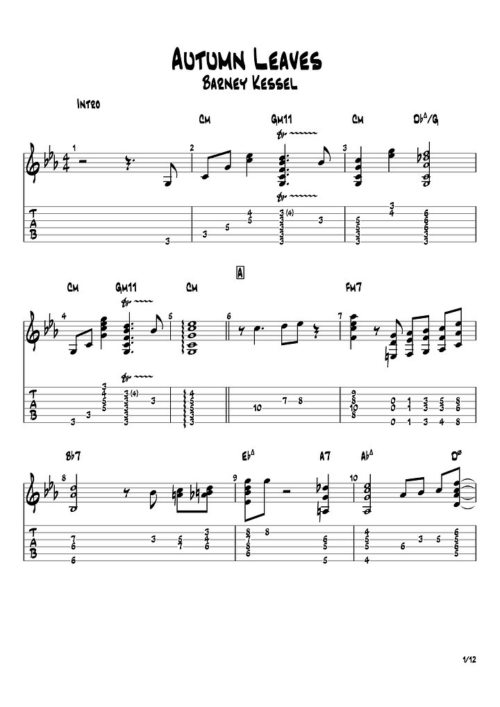 [Transcription PDF] Autumn Leaves - Barney Kessel product image (2)