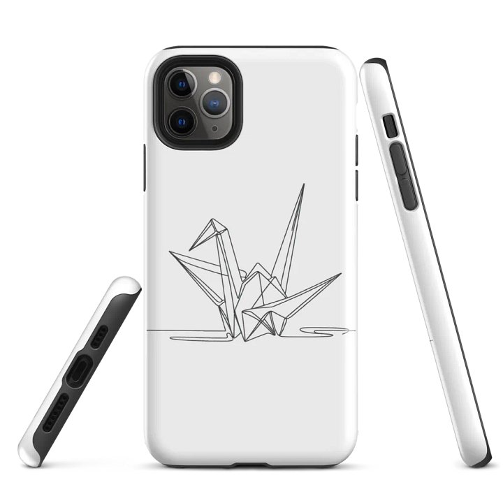 Origami Crane Line Art Design Tough iPhone Case product image (3)