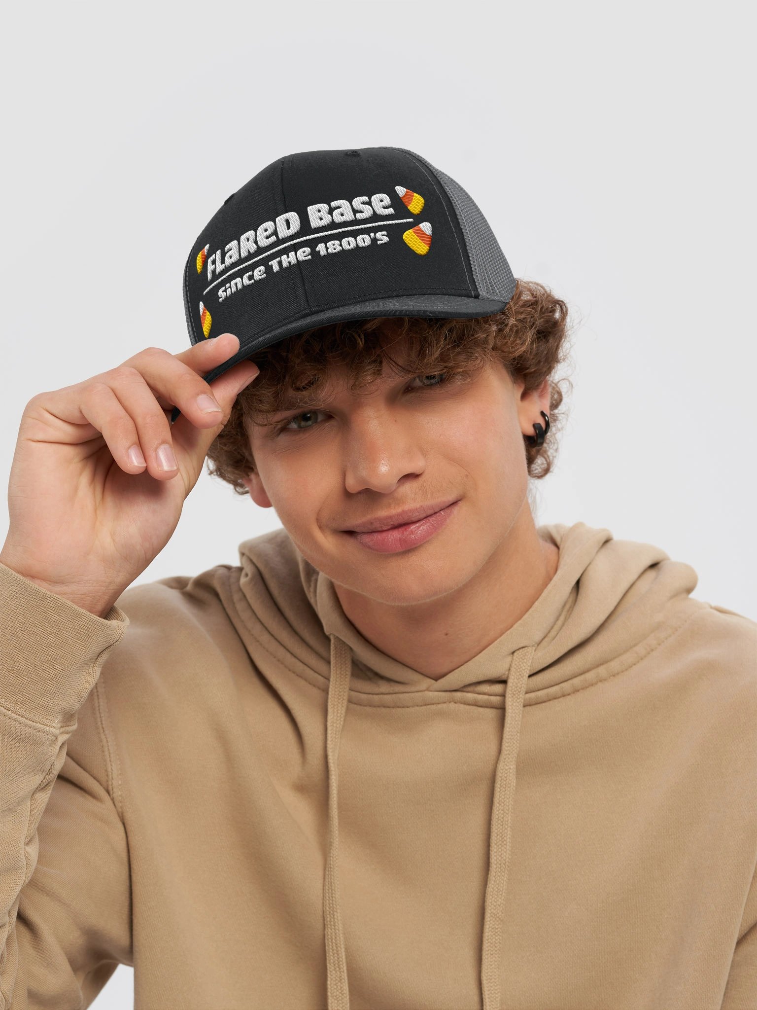 Candycorn Flared Base Mesh Trucker Hat product image (31)