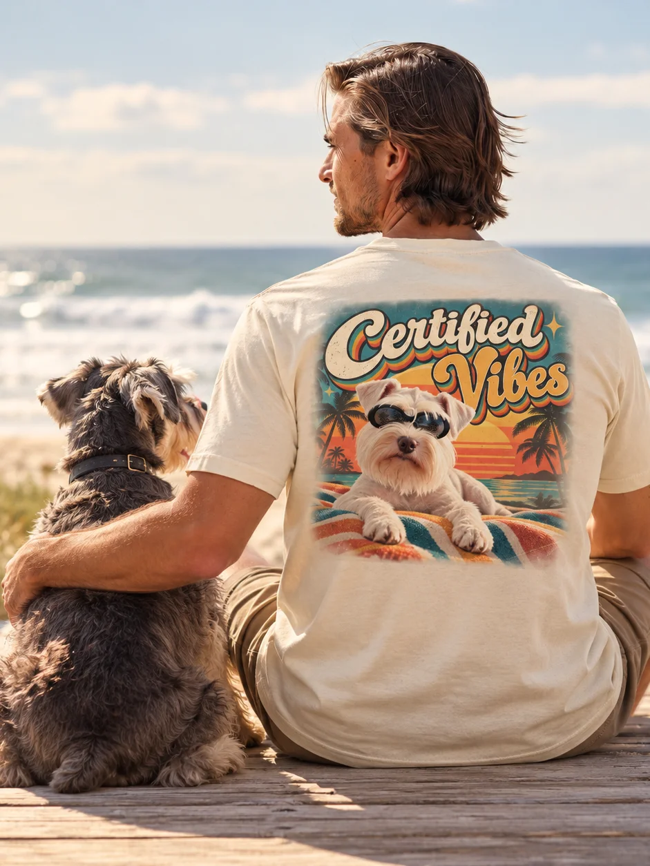 Vibes Miniature Schnauzer T-Shirt – Retro Dog Lover Graphic Tee product image (25)