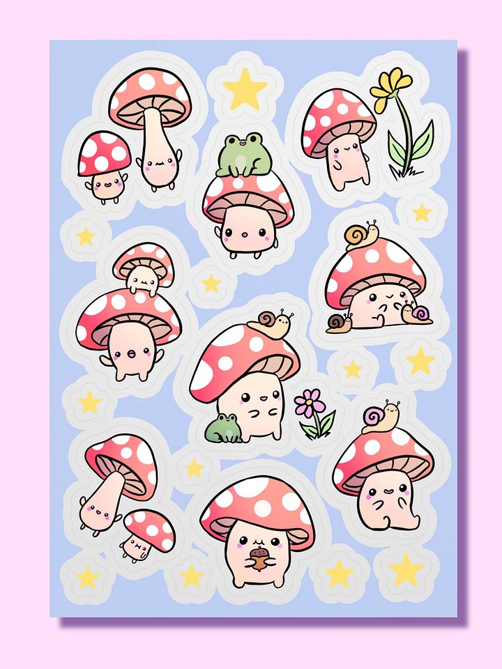 Whimsical Mushroom and Friends Sticker Sheet product image (1)