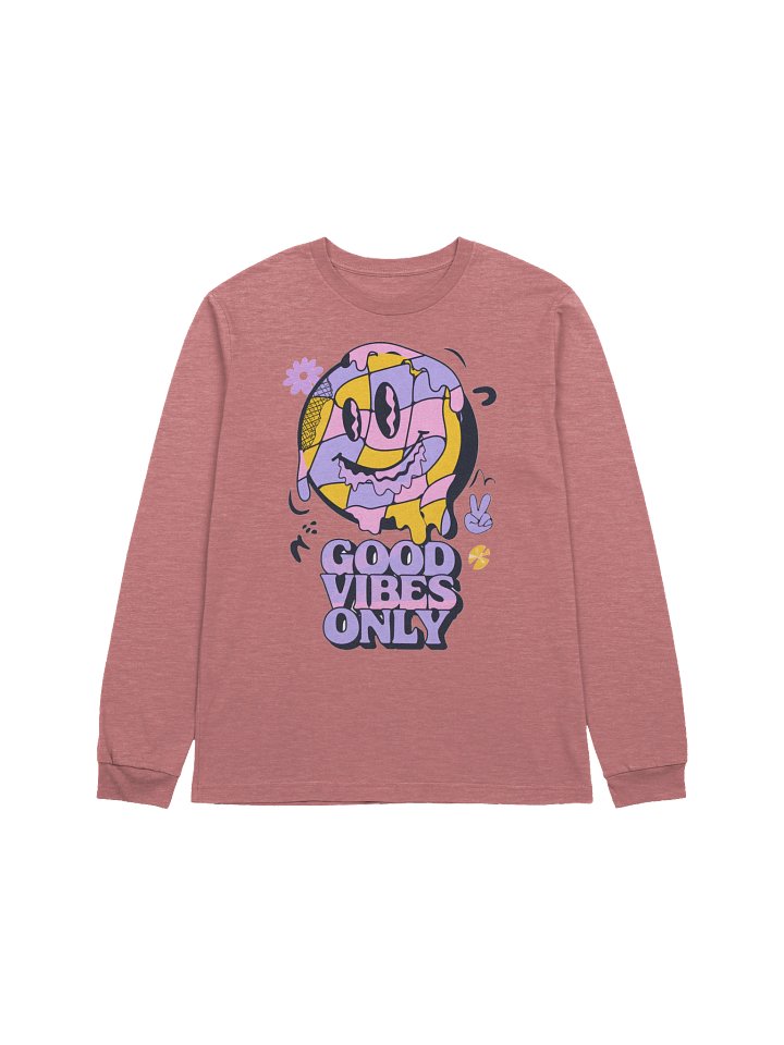 Good Vibes Smiling Face Long Sleeve Tee product image (6)