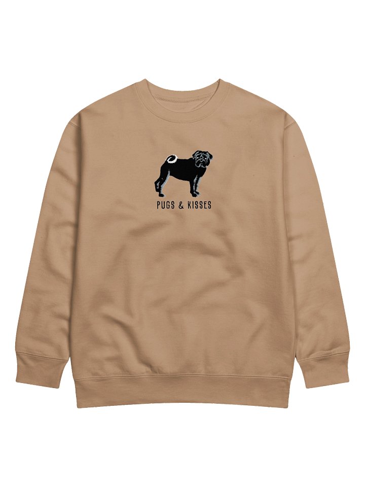 Pugs and Kisses Sweatshirt (Embroidered) of a Pug(Black) product image (5)