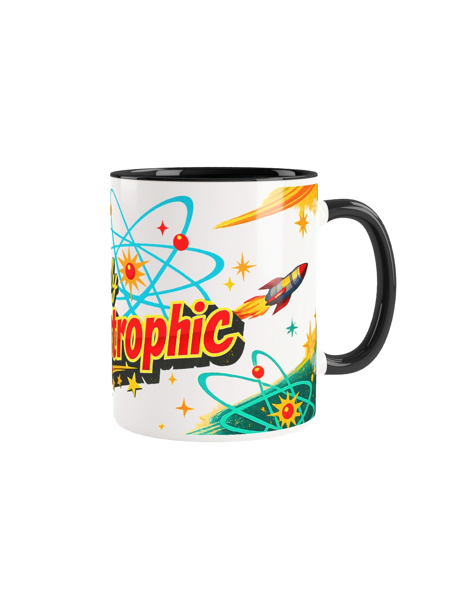 Nearly Catastrophic Retro Atomic Coffee Mug – Funny Mid-Century Modern Mug | Vintage 50s Style Gift for Coffee Lovers product image (2)