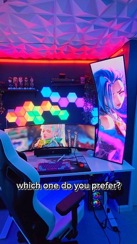 Samsung ark or odyssey? Which one do you prefer? 
.
.
.
.
.
#samsung #monitor #gamingmonitor #gameroomgoals #gameroomsetup #g...