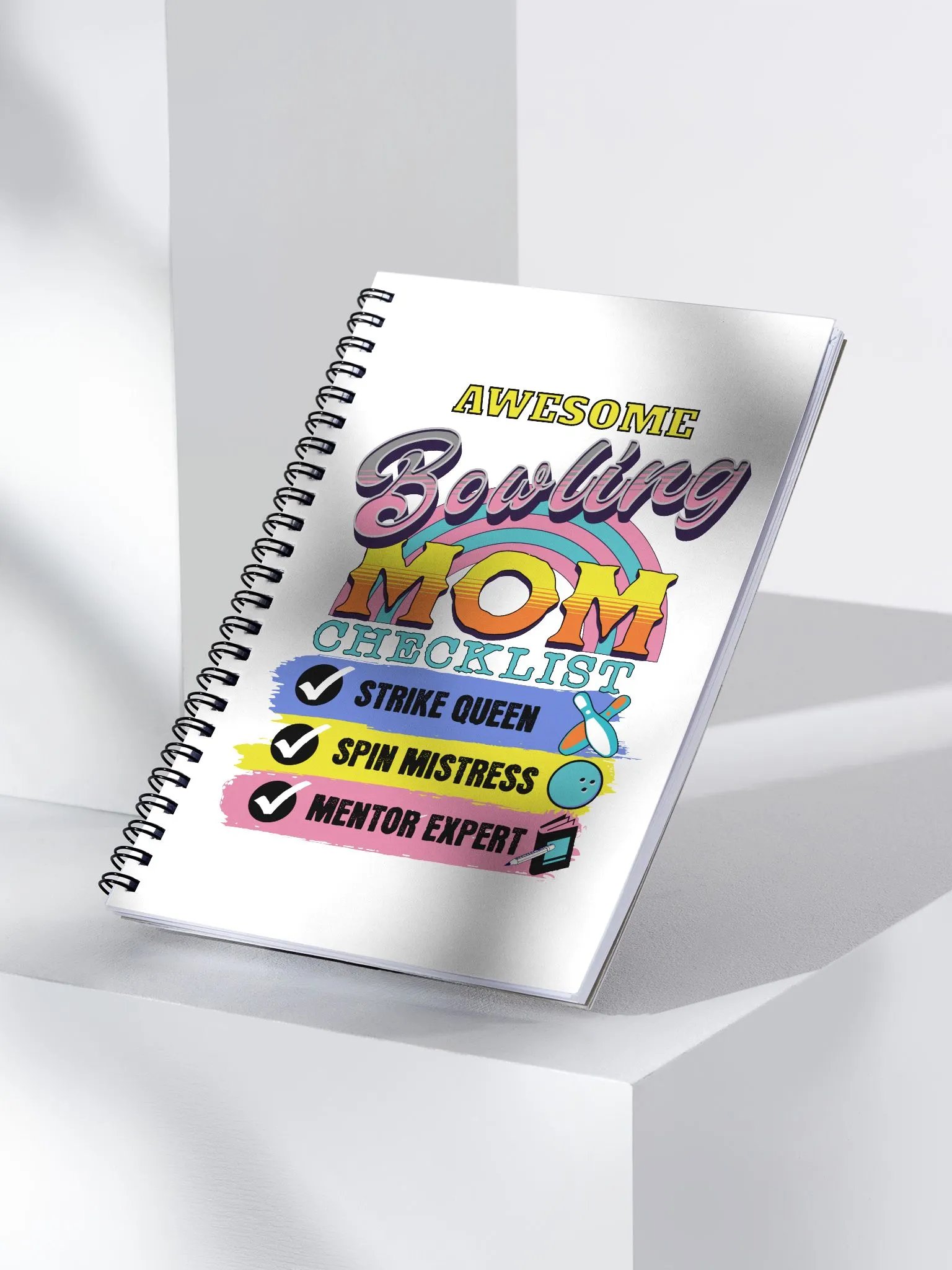 Awesome Bowling Mom Checklist Spiral Notebook product image (2)