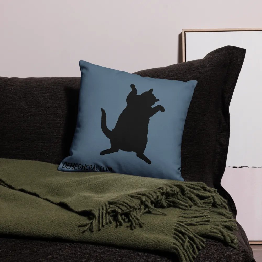 Dancing DeMeowcracy Kitties Reversible Pillow Cover - Slate Blue product image (9)