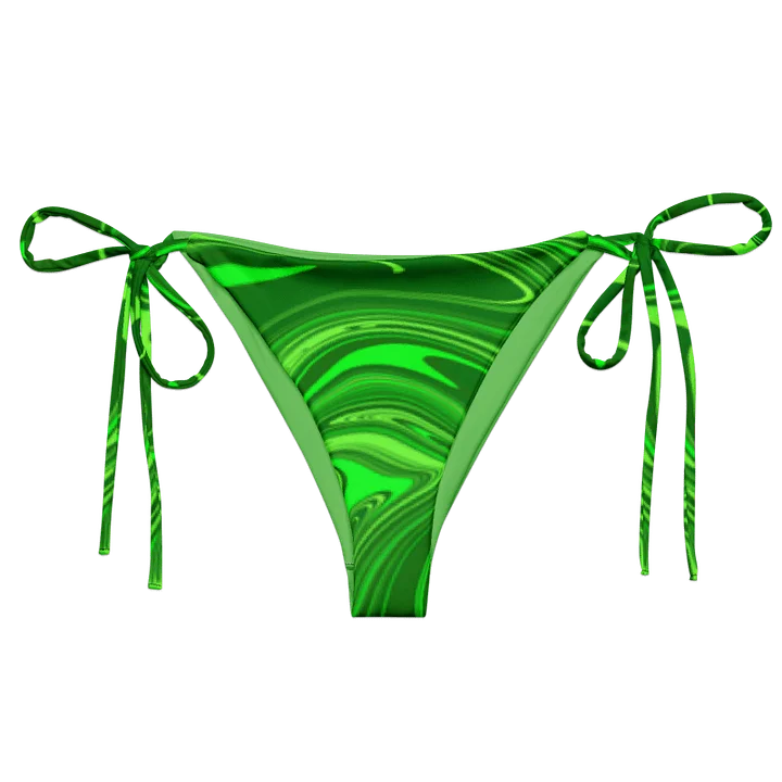 String Bikini Bottom - Different Shades of Green Digital Fluid Art product image (1)