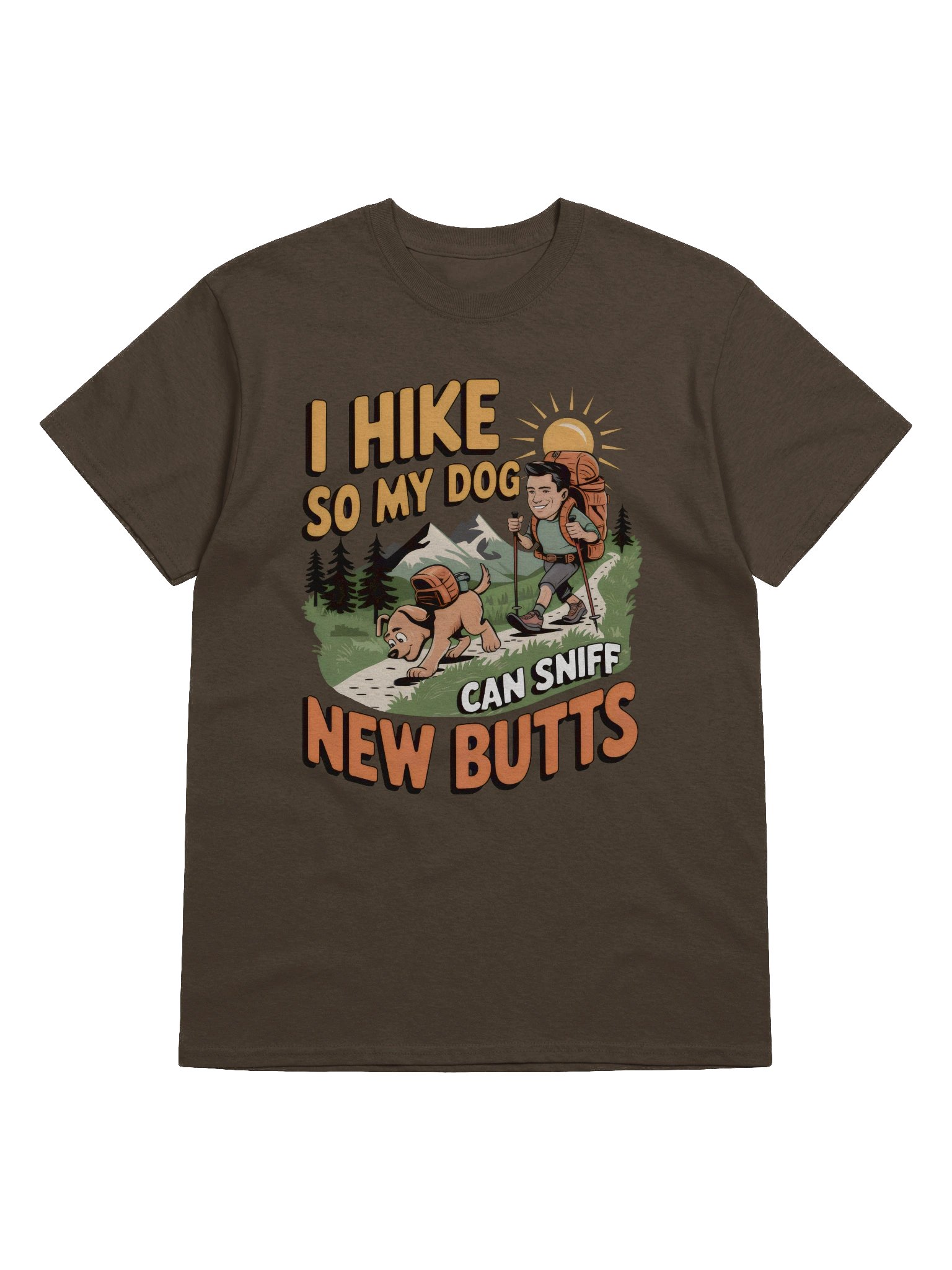 I Hike So My Dog Can Sniff New Butts Dark Version Unisex Heavyweight Graphic T-Shirt product image (5)