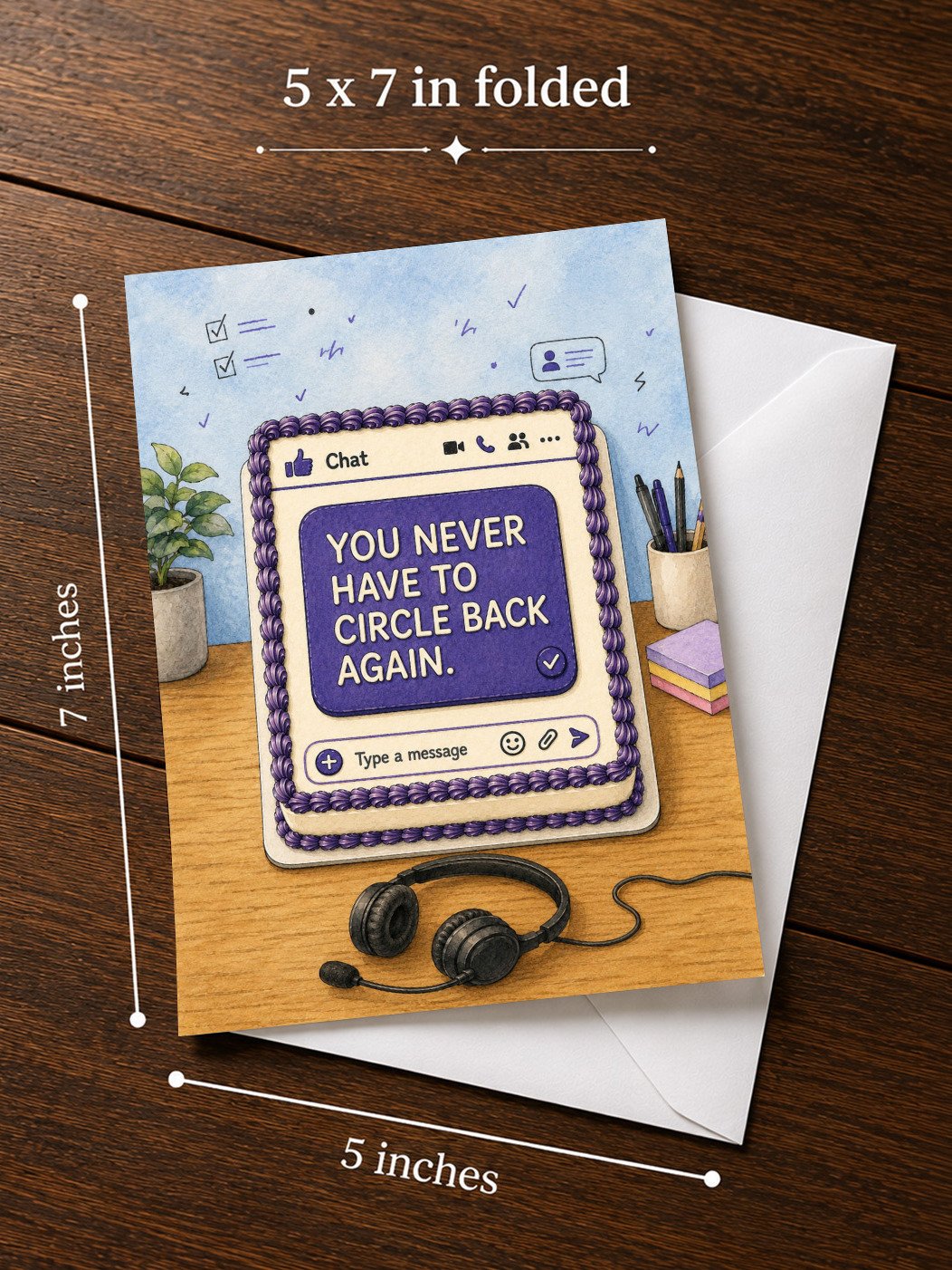 YOU’LL NEVER HAVE TO CIRCLE BACK AGAIN Funny Retirement Greeting Card product image (3)