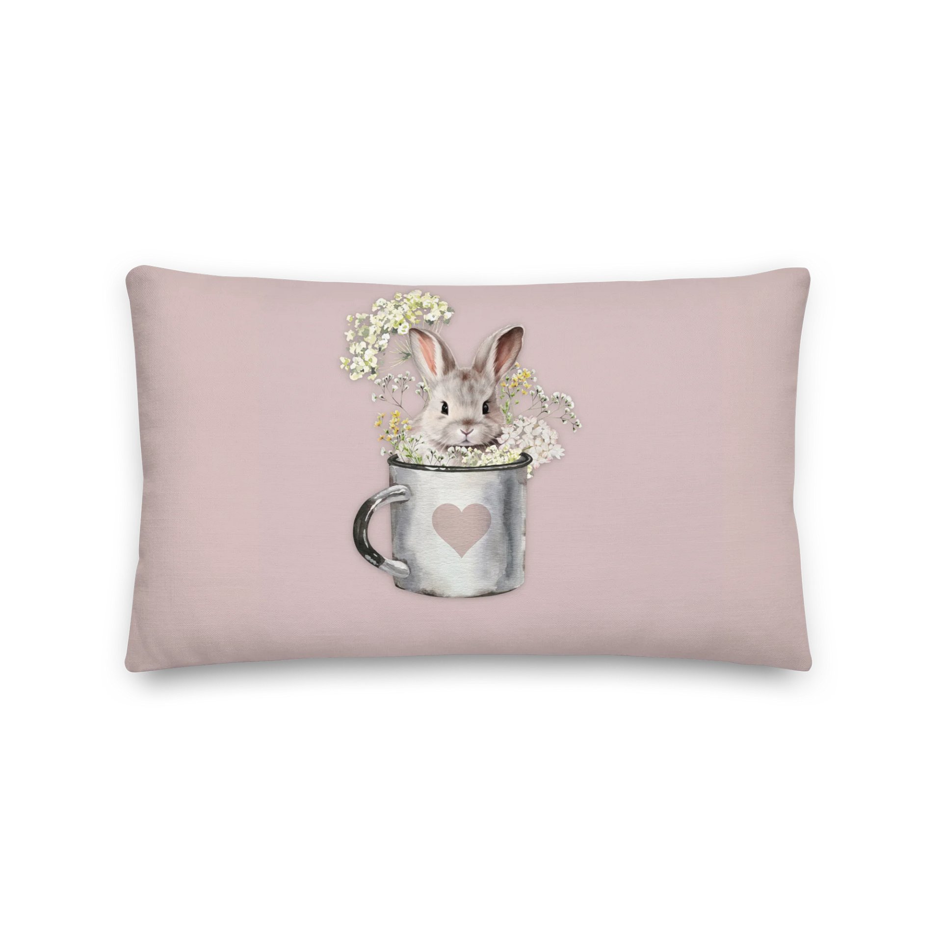 Bunny in A Mug - Blush Rose Pillow product image (4)