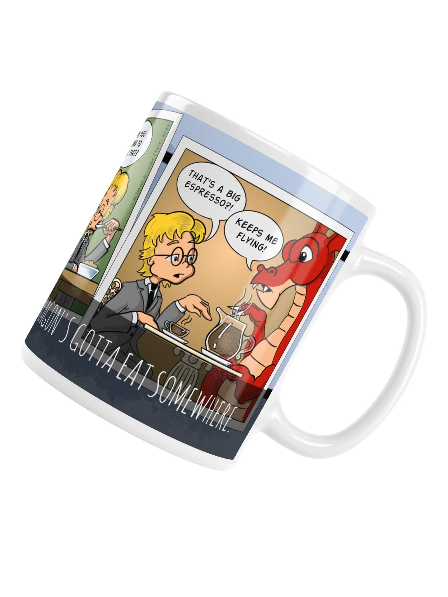 Resident Dragon Comic Eat Three-Panel Mug product image (6)
