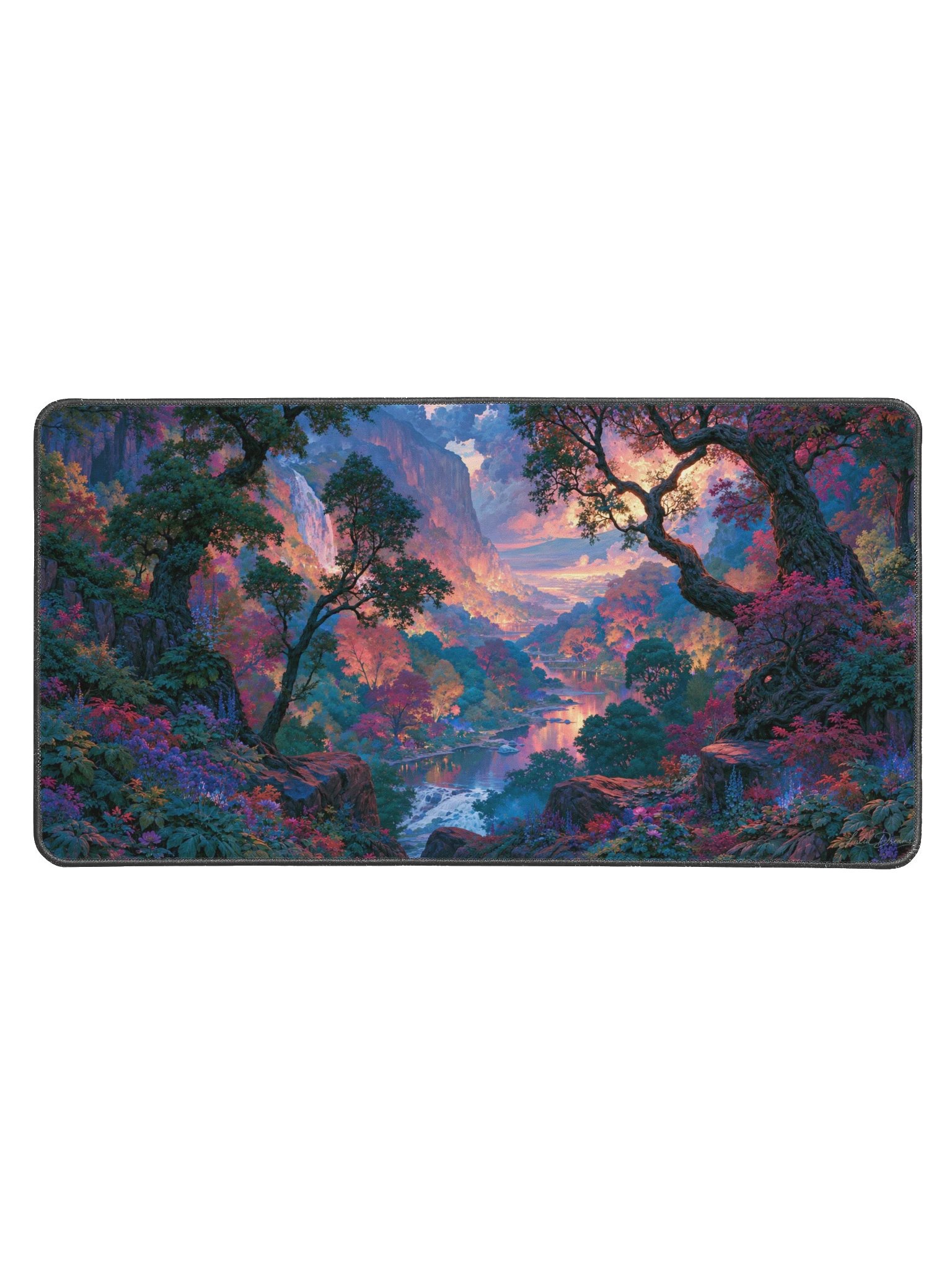 Twilight Valley of Trees Desk Mat product image (1)